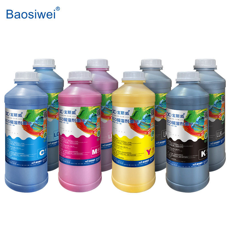 Baosiwei Eco Solvent Mürekkep Çeşitli Baskı Kafaları için Uygun / 8 Renk