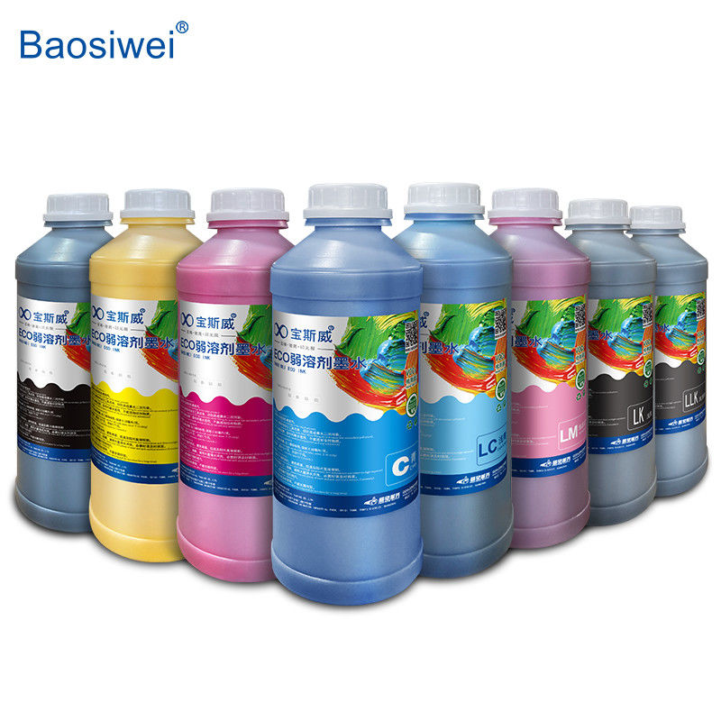Baosiwei Eco Solvent Mürekkep Çeşitli Baskı Kafaları için Uygun / 8 Renk